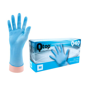 Blauwe nitril handschoenen Q-TOP Q40 Allround 4 gram (10x100)